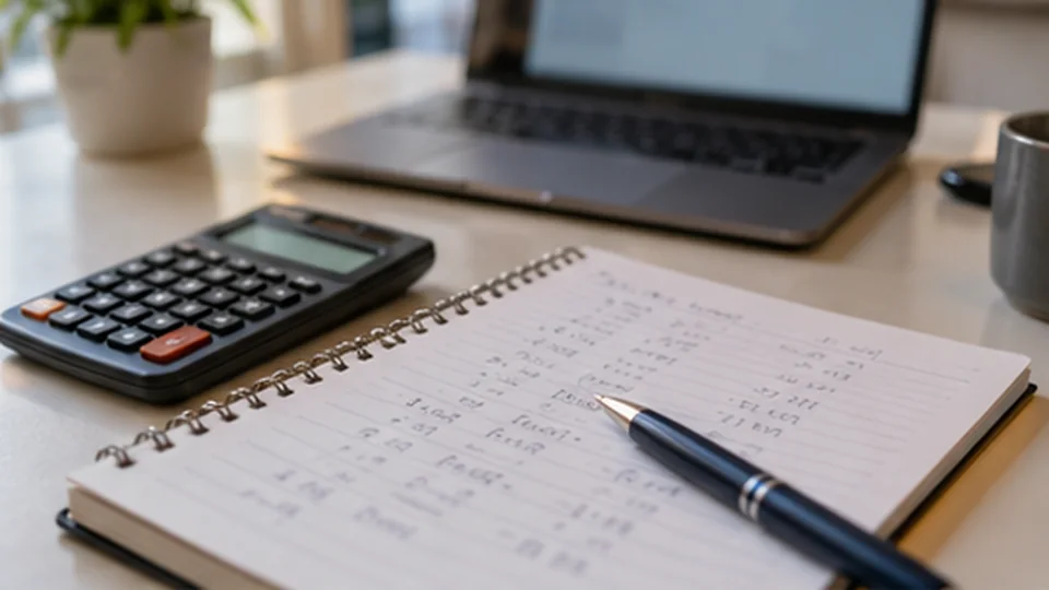 Notepad and calculator used to work out a bonus wagering requirement